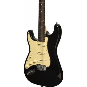 Stagg SES-30-BK LH S Style Electric Guitar Gloss Black Lefthand