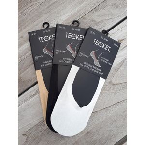 Teckel - Invisible sneaker All Over Silicone 10 paar - Wit - Footies Multipack Kousenvoetje Maat 39-42