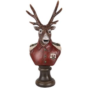 Clayre & Eef Decoratie Beeld Hert 12x10x27 cm Bruin Kunststof