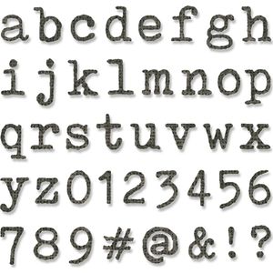 Sizzix Thinlits Die Set - 146PK Alphanumeric Tiny Type Lower 664407 Tim Holtz