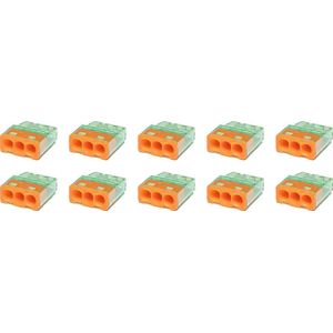 Lasklem - Vintex - 3 Polig - 0.2-2.5 mm2 - Oranje - 10 Stuks