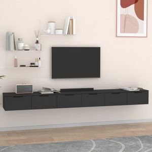 The Living Store Wandkast - Zwevend TV-meubel - 102 x 30 x 20 cm - Zwart