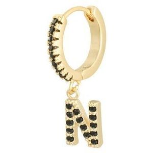 Oorbellen Letter N Zwart Copper
