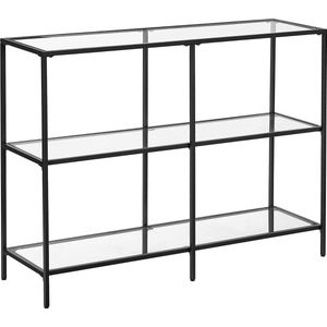 Signature home - consoletafel, haltafel, 3 niveaus, bijzettafel, planken van gehard glas, 100 x 30 x 73 cm, metalen frame, modern, voor hal, woonkamer, slaapkamer, zwart