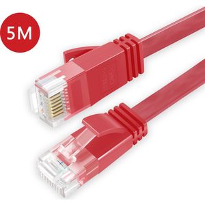 BukkitBow - Cat6 - U/UTP Kabel – Netwerkkabel – Extra Plat – 5 Meter - Rood