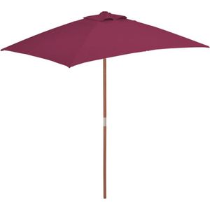 VidaXL Parasol Houten Paal 150x200 cm Bordeauxrood