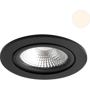 Ledisons LED Inbouwspot - Vivaro Zwart 5W - Dimbare Spot - IP54 - Warm-Wit - Geschikt voor Woonkamer, Badkamer en Keuken - Plafondspot Zwart - Ø75 mm