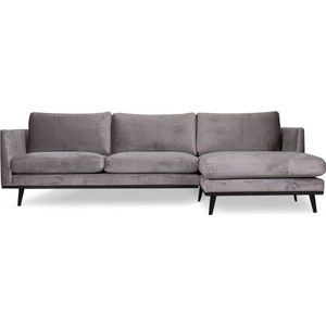 Loungebank Odissi chaise longue rechts - velours Brunei taupe 04 - 2,58 x 1,60 mtr breed