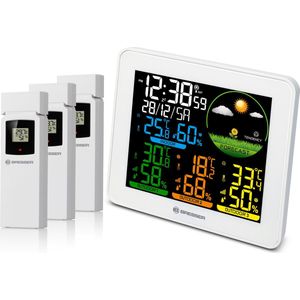 Bresser Weerstation - Kleurenscherm - 3 Sensoren - Voor Binnen en Buiten