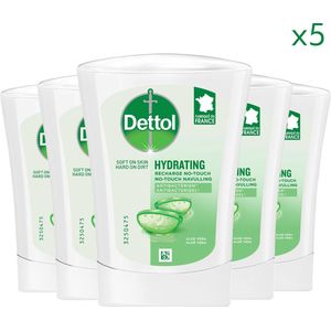 Dettol - Handzeep - No Touch Navulling - Antibacterieel - Aloe Vera - 250 ml x5