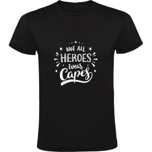 Not all heroes wear capes Heren T-shirt | muziek | rap | save the world | Adam Young | Owl City | Zwart