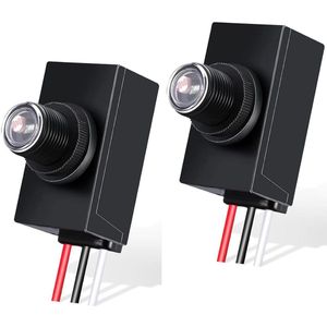 2 stuks Schemer-tot-dageraadsensor voor buitenverlichting 120-277V Foto-elektrische schakelaar Fotocellichtsensor voor de meeste buitenverlichtingsarmaturen