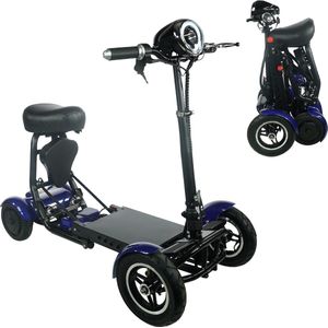 COMFYGO MS3000 Elektrische scootmobiel, 4 wielen, maximale snelheid 18 km/u, 15,6 Ah Lithium-ion accu, Actieradius tot 40 km, Blauw, Standaard stoel + Kinderzitje