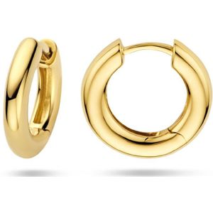 YO&NO - Oorbellen - Goud - Oorringen - Gegoten - Bolle buis - 3mm - 15mm - Sieraden vrouw - 14k - 585 Goud