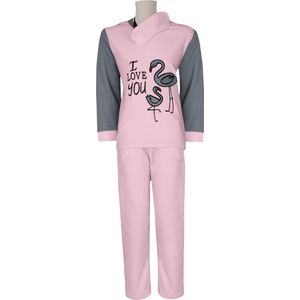 UNIFICATO Dames Pyjamaset - Huispak - Fleece - Roze - Maat L