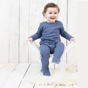 alisé Organic kruippakje met lange mouwen Blauw 3-6m