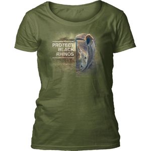 Ladies T-shirt Protect Rhino Green M