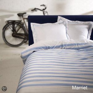 Papilllon Marriett Dekbedovertrek - Streep - Eenpersoons - 140x200/220 cm - Licht Blauw