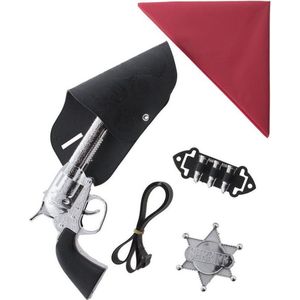 Kinderen speelgoed verkleed wapens en accessoires set voor cowboys 5-delig - verkleedkleding - pistool/revolver