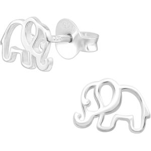 Joy|S - Zilveren olifant oorbellen - 8 x 6 mm