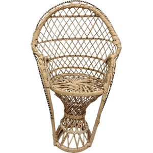 Rieten Pauwenstoel stoel groot rotan retro poppenstoel