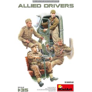 1:35 MiniArt 53052 Geallieerde Bestuurders WWII - 4 Figuren Plastic Modelbouwpakket