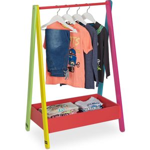 Relaxdays kledingrek kinderen - garderoberek - kledingstandaard - kinderkapstok