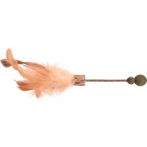 Flamingo Topsy - Speelgoed Katten - Ps Topsy Stokje+dubbel Bolletje Matatabi Natuur 25cm - 1st