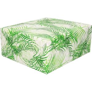 Inpakpapier/cadeaupapier wit/groene palmbomen print 200 x 70 cm - Cadeauverpakking kadopapier