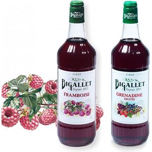 Bigallet sodamaker limonadesiroop voordeelpakket Framboise & Grenadine - 2 x 100cl