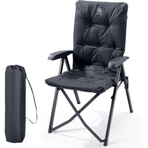 Luxe opvouwbare campingstoel - Comfortabel en veelzijdig - 1 stuk - Zwart