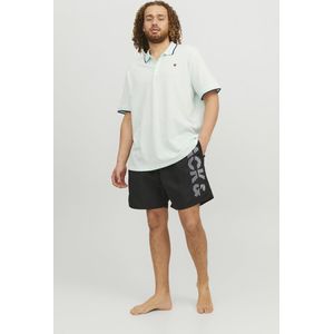 Jack & Jones Plus Size Zwemshort Heren SPLICELOGO Zwart - Maat 42 - Zwembroek