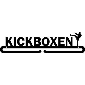 Kickboxen Medaillehanger zwarte coating - staal - (35cm breed) - Nederlands product - incl. cadeauverpakking - sportcadeau - medalhanger - medailles - muurdecoratie