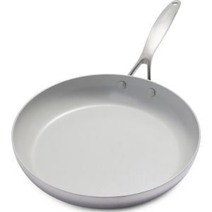 GreenPan Venice Pro Evershine Koekenpan Ø30cm - PFAS-vrij – Inductie – Ovenbestendig tot 200°C – Vaatwasserbestendig – Tri-ply – RVS grepen - Zilver