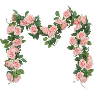 Kunstbloem Slinger - Rozen Decoratie voor Bruiloft & Feest - 3 Stuks - 19,6 FT