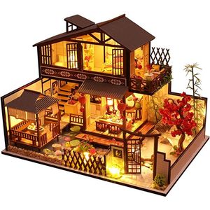 poppenhuis DIY - stofkap - muziekdoos - miniatuur poppenuis - poppenkast - poppenhuis meubel kit