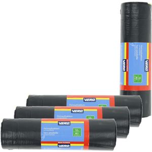 Vero Afvalzakken/vuilniszakken met trekband - 48x stuks - 60 liter - Extra sterke lekvrije trekbandzakken - Gerecycled plastic