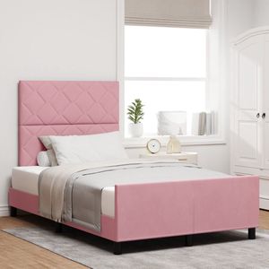 vidaXL - Roze - Velours - Bedframe - 120x190 - cm