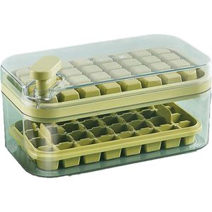 Ice Cube Tray met deksel en schep - 2 stuks voor 64 ijsblokjes - gemakkelijk los te maken - whisky cocktails - ijsblokjesbakjes Ice cube tray