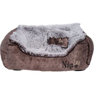 NapZZZ hondenmand divan met kussen eco bruin S: 80x60xH25 cm