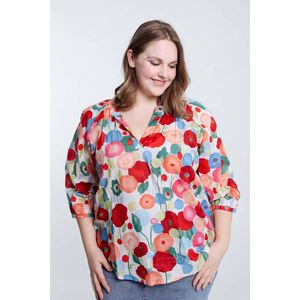 Paprika Losse blouse met abstract bloemenmotief