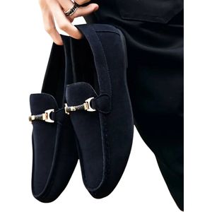 Nivard Loafers Heren - Met Hak - Herenschoenen - Instappers - Koningsblauw - Maat 46