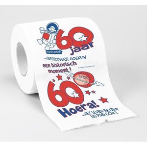 Cadeau toiletpapier/wc-papier rol 60 jaar - 60e verjaardag - Verjaardagscadeau - decoratie/versiering