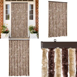vidaXL Vliegengordijn 118x220 cm chenille beige en lichtbruin - Deurgordijn - Deurgordijnen - Insectengordijn - Insectengordijnen