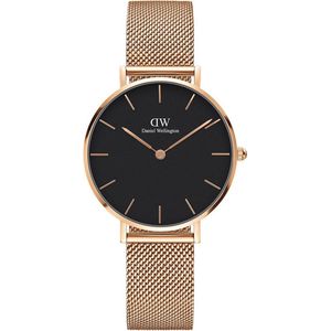 Daniel Wellington Petite Black Melrose horloge  (32 mm) - Goudkleurig