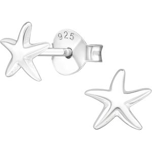 Joy|S - Zilveren zeester oorbellen - 6 mm - ster oorknoppen