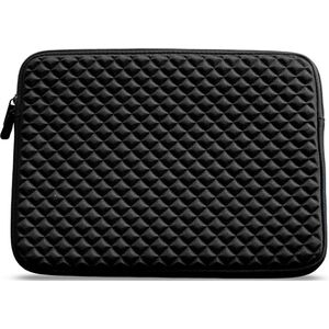 Coverzs Diamond Laptophoes 13 inch & 14 inch (zwart) - Laptoptas dames / heren geschikt voor o.a. 13 inch laptop en 14 Inch laptop - Macbook hoes met ritssluiting - waterafstotende hoes met patroon