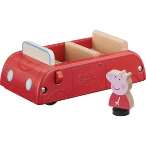 Peppa Pig Rode houten auto met 1 figuurtje