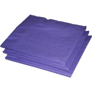 40x stuks tafel servetten papier 33 x 33 cm paars - Feestversieringen/thuis gebruik