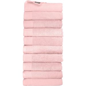 The One Towelling Classic Handdoeken - 50 x 100 cm - 10 Stuks - Voordeelverpakking - Hotelkwaliteit - 100% Gekamd katoen - Sneldrogend - Handdoekenset - Badhanddoek - Zalmroze